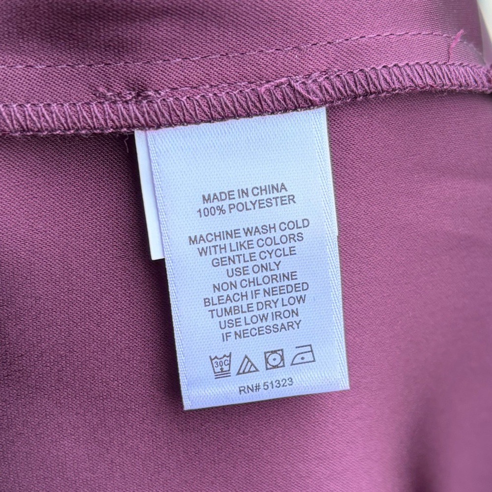 🆕 ✨CeCe Rich Cabernet Satin Ruched Midi Dress Size 6 Mock Elegant Cocktail Party - Picture 15 of 15